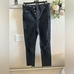 Wild Fable Black Cropped Distressed Jeans